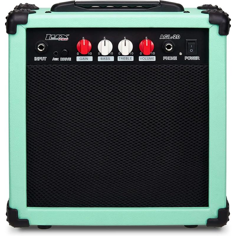 20 Watt Electric Guitar Amplifier with Built-in Speaker, Green, Blue, Mahogany, Natural - YOUTH MUSIC