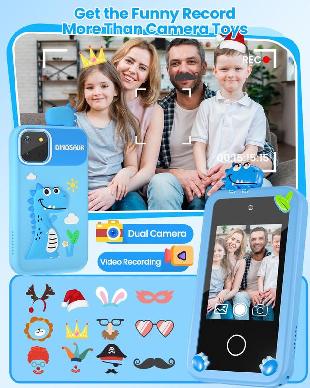 Kids Smartphone Toy, Unicorn Gift, Touch Screen MP3 Player Learning Toy with 32G SD Card with Camera, Birthday Gift