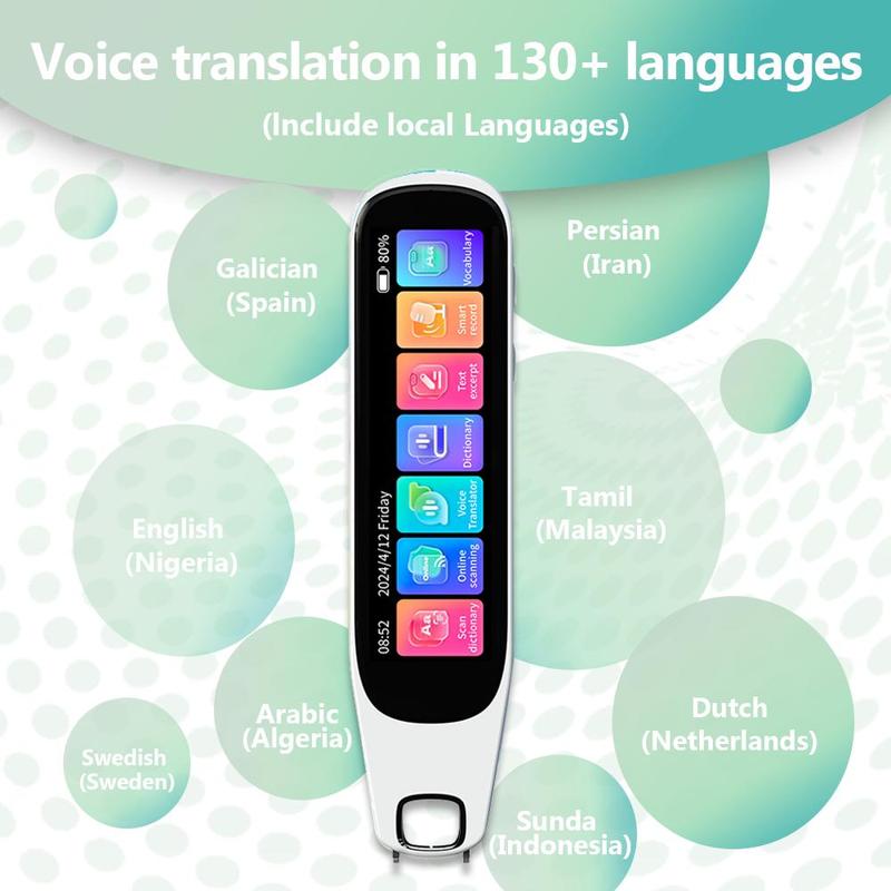 Christmas Gift, High-definition Touch Screen Artificial Intelligence Dictionary, Can Take Notes While Searching for Words, Supports Translation Pen Scanning By Hand on Both Sides, Two-way Intercom for 134 Languages, Education Devices