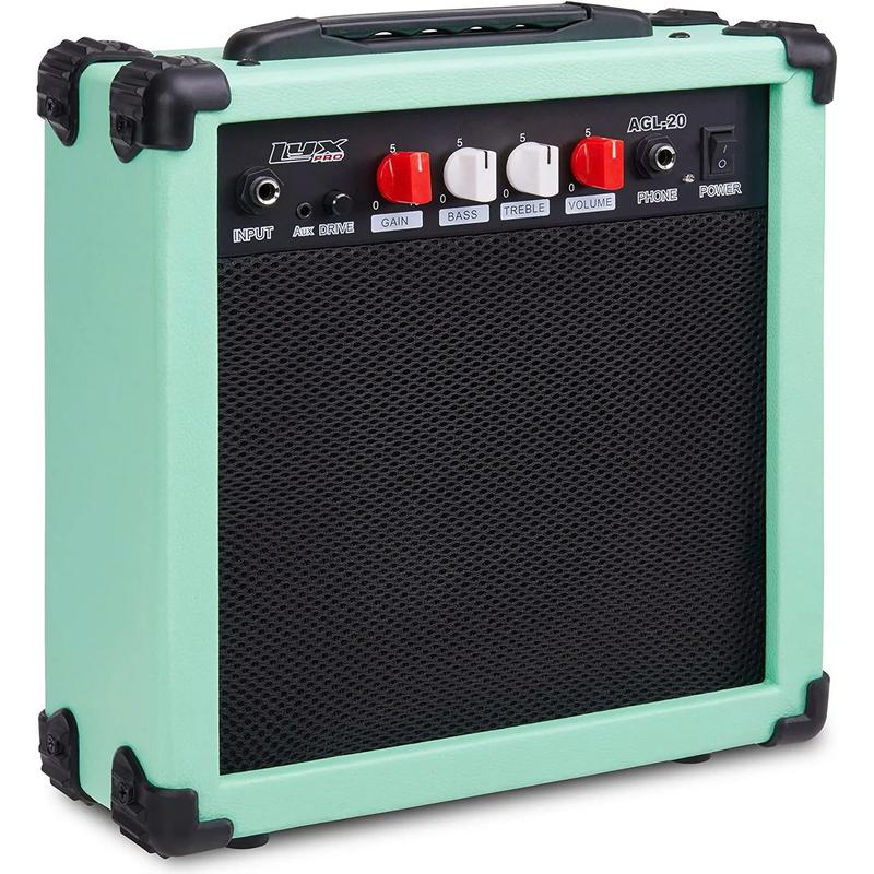 20 Watt Electric Guitar Amplifier with Built-in Speaker, Green, Blue, Mahogany, Natural - YOUTH MUSIC