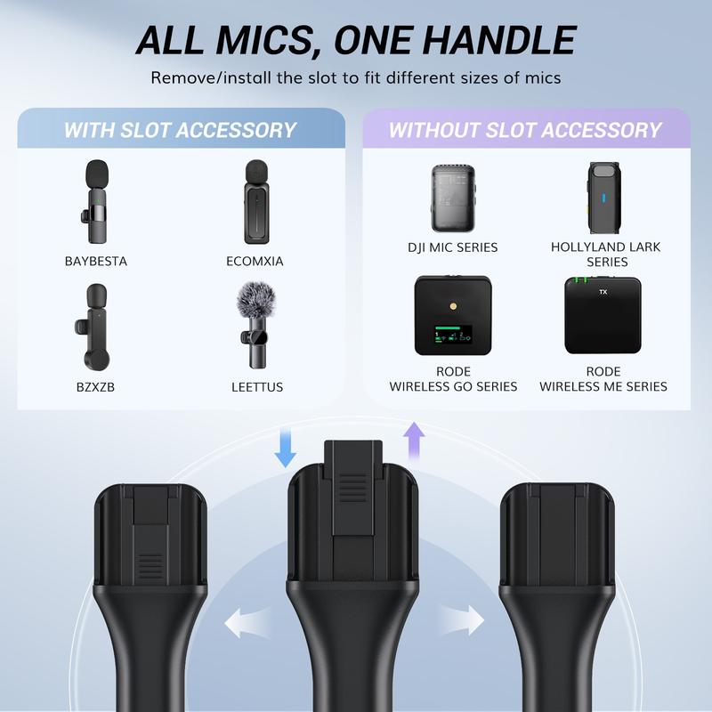 TONOR TL350 Wireless Lavalier Microphones with TP20 Handheld Interview Mic Adapter