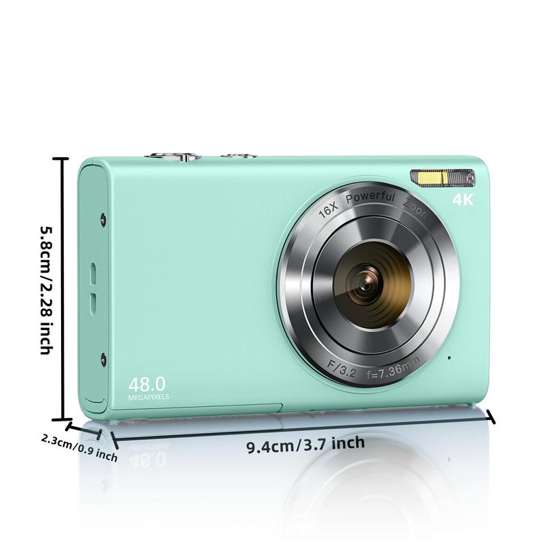 48MP 4K Digital Camera for Summer, Portable 16X Zoom Digital Camera with 32G TF Card & Charging Cable & Operating Manual, High Definition Portable Camera for Outdoor Sports, 4K Vlogging Camera, Digital Camera, Back to School Gifts, Stocking Fillers