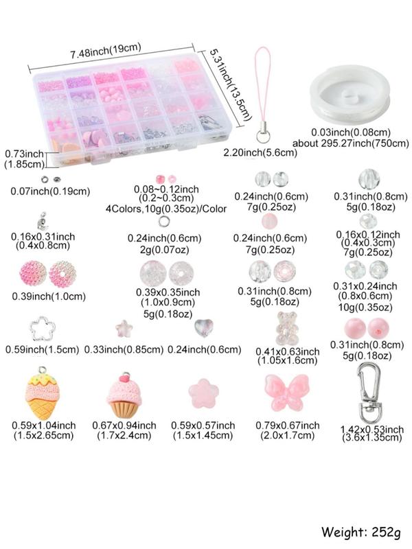 1 Set Diy Mobile Phone Strap Making Kit, Including Star & Butterfly Acrylic & Colorful Seed Beads, Alloy Clasps