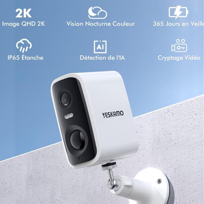 2K Solar Powered 2.4G WiFi Security Camera Wireless Outdoor,Color Night Vision With Spotlight,PIR Human Detection,2-Way Talk,IP66 Waterproof,SD Card Cloud Storage,Battery Powered Camera