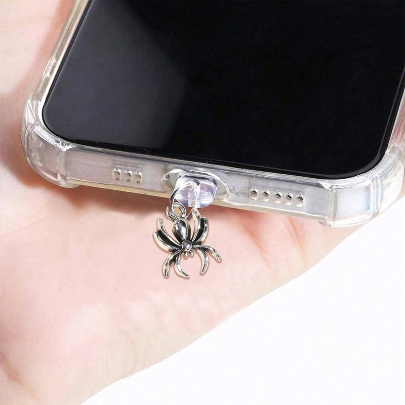 Creative Spider Design Phone Dust Plug, Phone Dust Plug, Phone Dust Plug Suitable for iPhone and Type-C Interface Mobile Phone