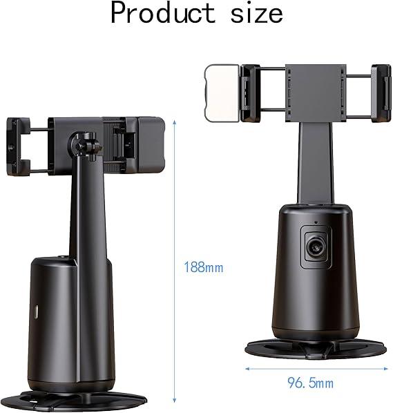 Auto Face Tracking Tripod for Phone,No App Required, 360° Rotation Stand Holder for Video Recording for Influencer Content Creator Vlogging Kit AI Phone Gimbal Stabilizer (Black)