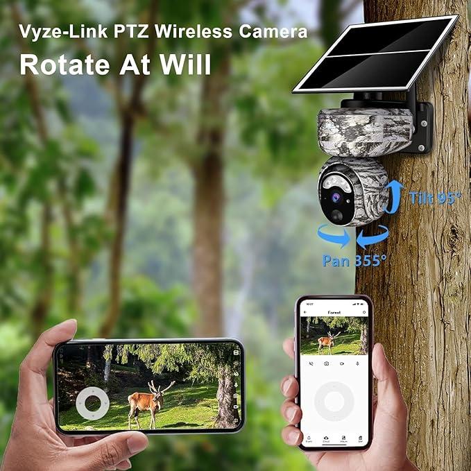 Cellular Trail Camera with Night Vision Motion Activated Waterproof, IP66, 4G Solar Game Cameras, Wildlife Deer Camera, Wireless Trail Cam with Sim Card, 360°Rotation Trailcam