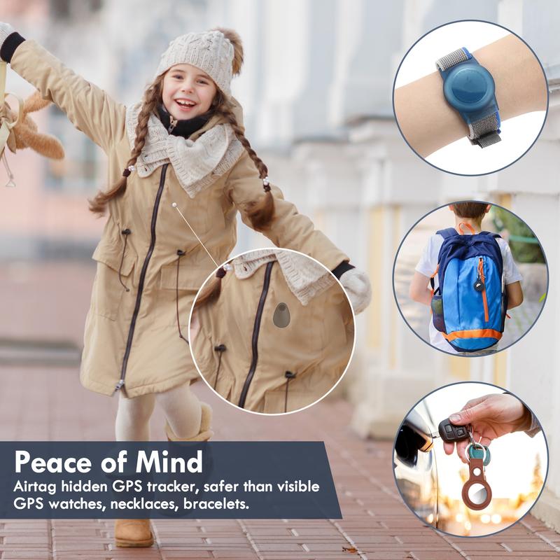 Airtag Holder for Kids Hidden 2 Pack GPS Tracker Case, Suitable for Children, Elderly, Pets, Backpack, Luggage