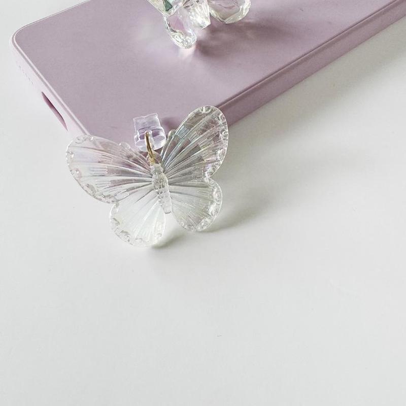 Cute Butterfly Design Phone Dust Plug, Clear Phone Charging Port Dust Plug, Phone Accessories for iPhone & Type-C Interface