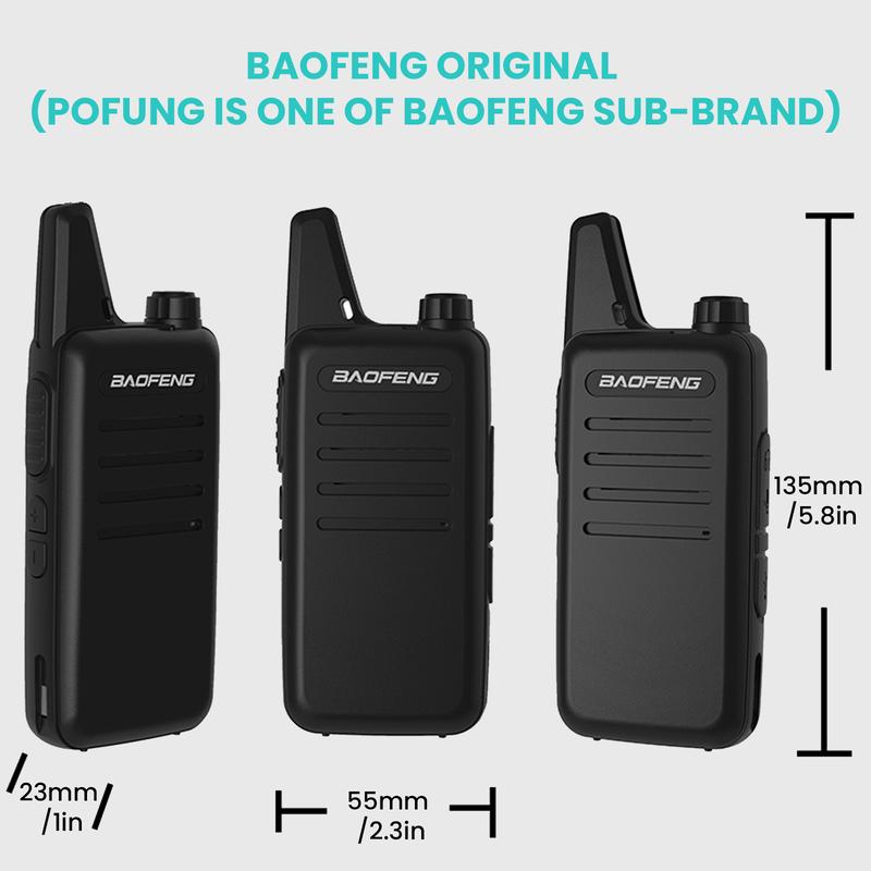 Baofeng BF-VT-C2 Walkie Talkies, Mini 2 Way Radio Rechargeable, VOX Handsfree, Portable, Two-Way Radios Long Range Ham Radio with Earpiece, for Family Road Trip Camping Hiking Skiing(2 Pack, Black)