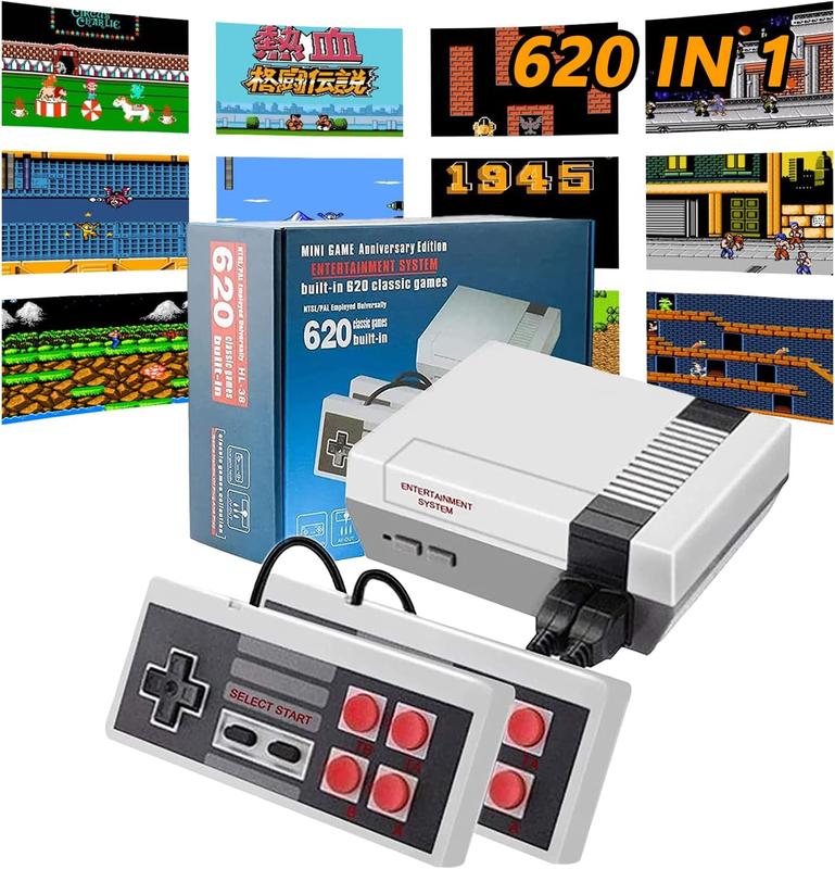 Retro Classic Game Console,Classic Video Games System Built-in 620 Games and 2 Classic Edition Controllers,Av Output Plug and Play,Retro Toys