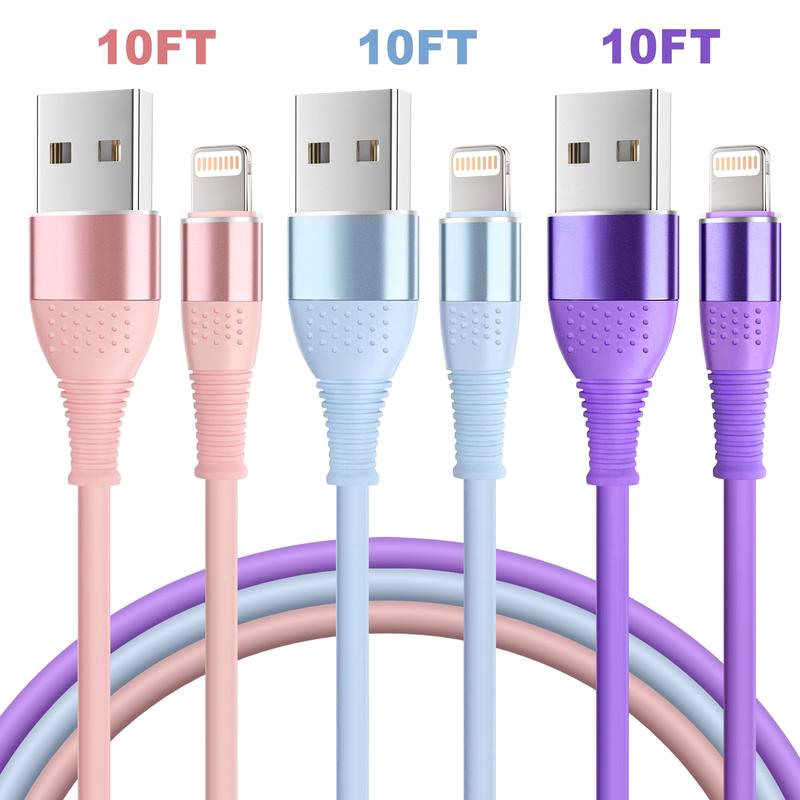 10FT Charging Cable For iPhone USB-A TO Lightning Charging Cable  Compatible with iPhone 14 13 12ProMax 12Mini 11 Pro XS Max  XR X 8 7 6Plus Phones