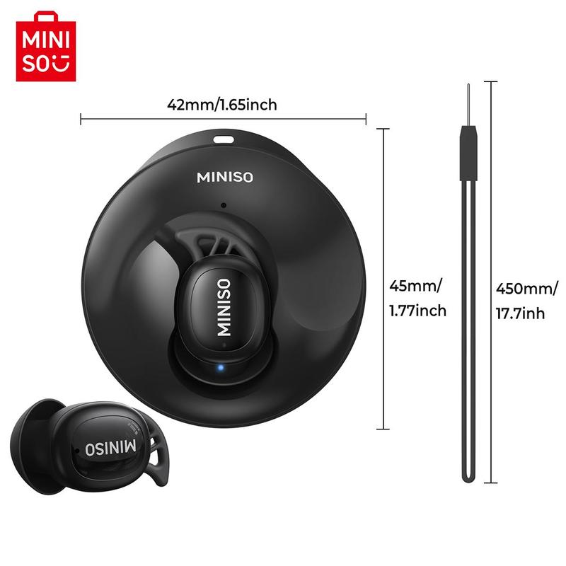 Christmas MINISO Sleep Wireless Earphone, in-ear Design Noise Cancelling Earphone with Charging Case, Bluetooth-compatible Earbuds for Sleeping, Working, Sports