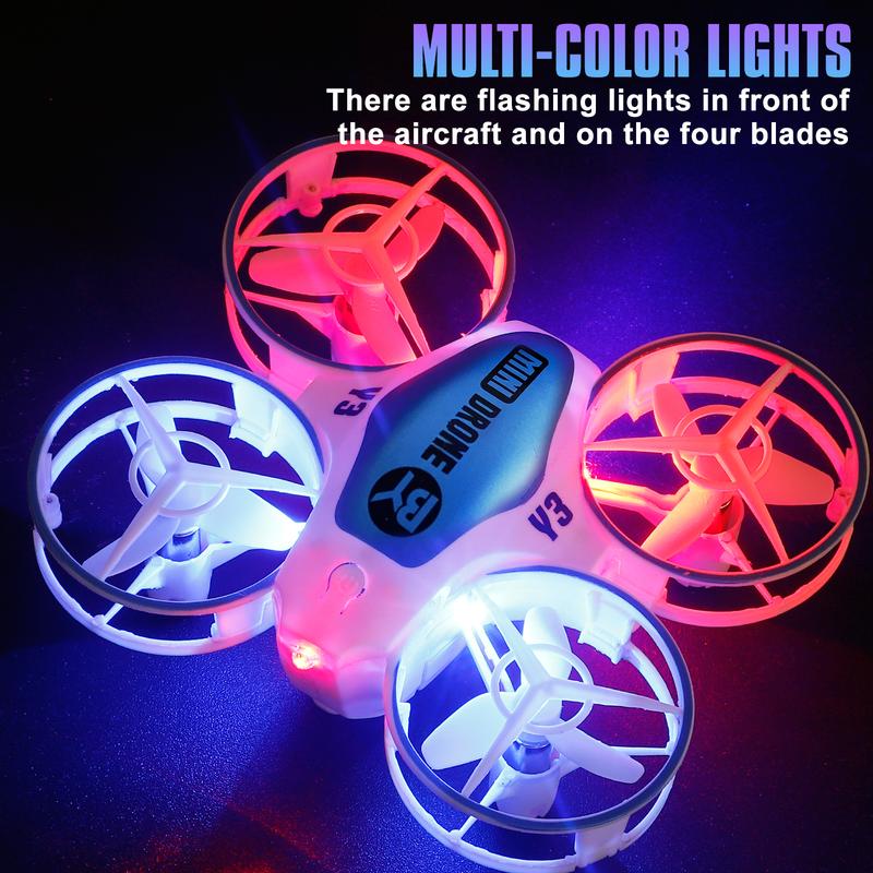 Mini Drones for Kids with Multicolor LED Lights Long Flight Time Three Speeds 360 Flip