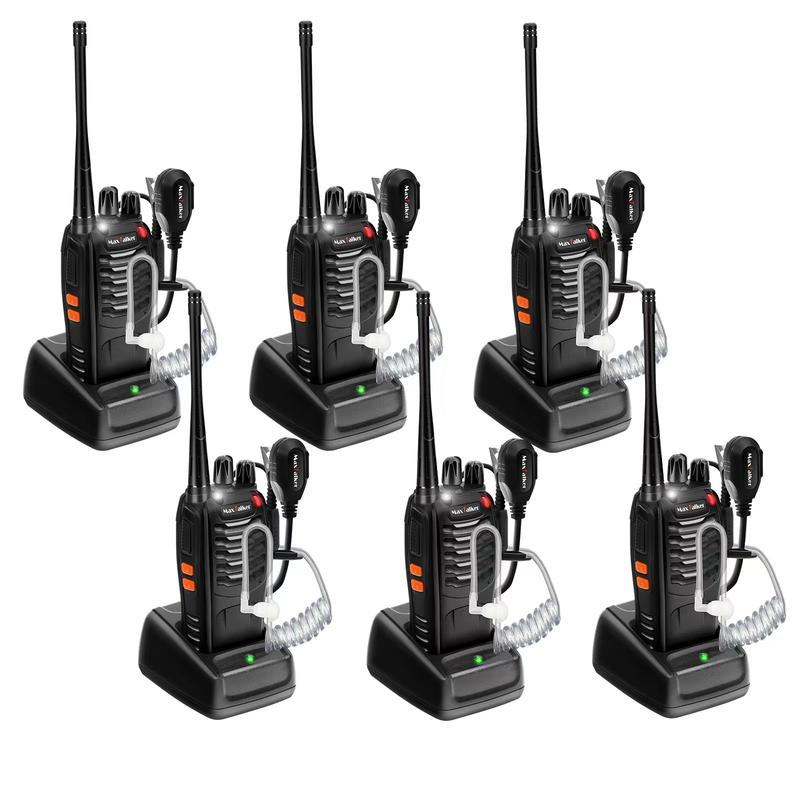 MaxTalker MT-8S Walkie Talkies Long Range 2 Way Radios Rechargeable Walkie Talkies for Adults, Walkie Talkie Earpiece with Mic, Walky Talkie with VOX Flashlight and Charger for Home and Outdoor (6 Pack) Audio