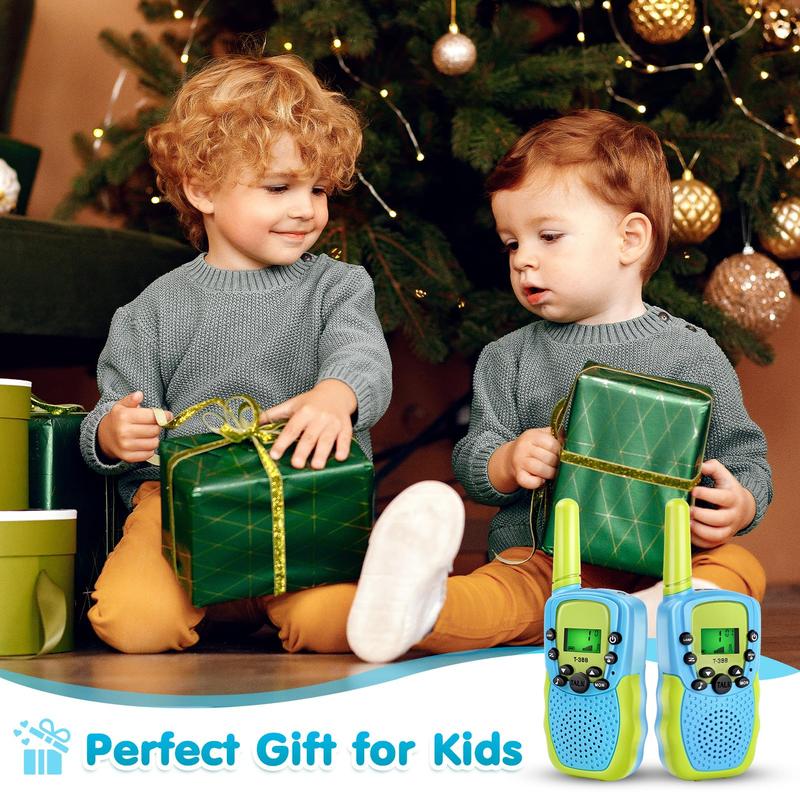 Walkie Talkie for Kids, Toys for 3-12 Year Old Boys Girls with Backlit LCD Flashlight, Kids Walkie Talkies 2 Pack Long Range 22 Channels 2 Way Radio Kids Camping Hiking Kids Xmas Birthday Gift Audio Adjustable for Christmas gifts