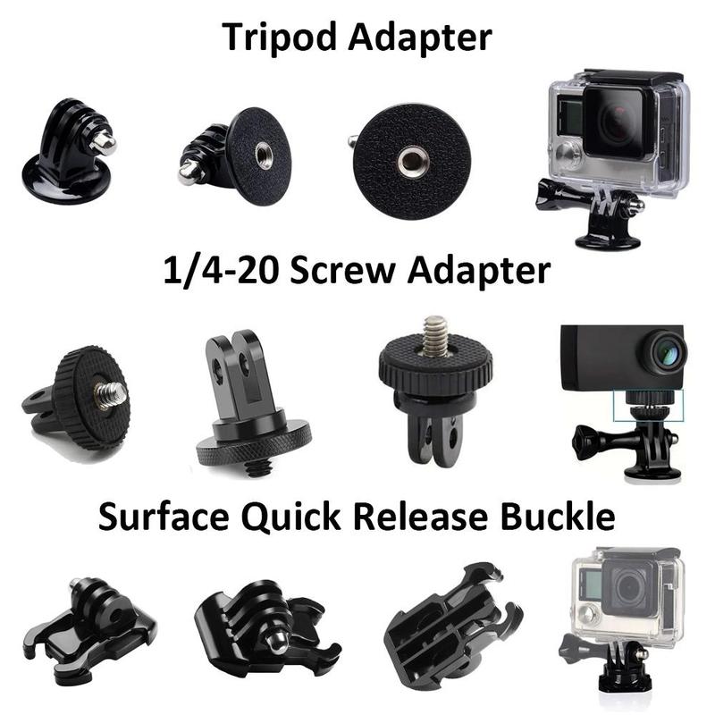 Action Camera Accessory Kit, Multifunctional Action Camera Helmet Fixing Accessory Set, Suitable for GoPro, Camera Accessories