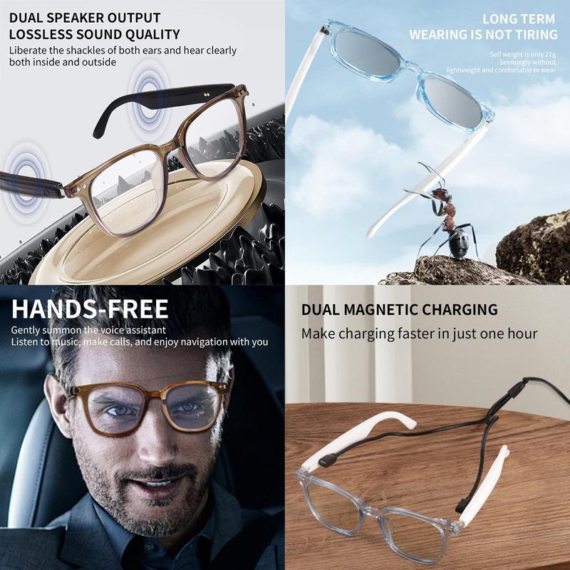 LIFEBEE Smart Light-sensitive Color Changing Glasses, Smart Glasses, Lightweight Portable Smart Glasses for Playing Music & Answering Calls