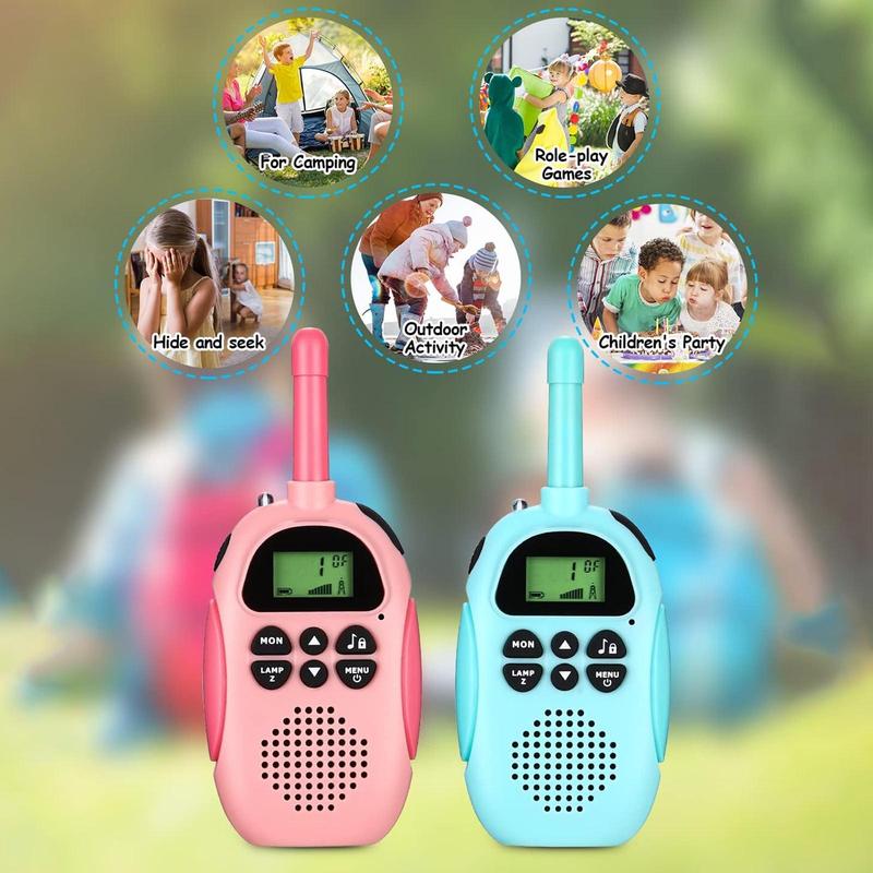 Rechargeable Walkie Talkie, Portable Handheld FM Radio Walkie Talkie with Lanyard, Outdoor Camping Game Equipment, Birthday & Festival Gift