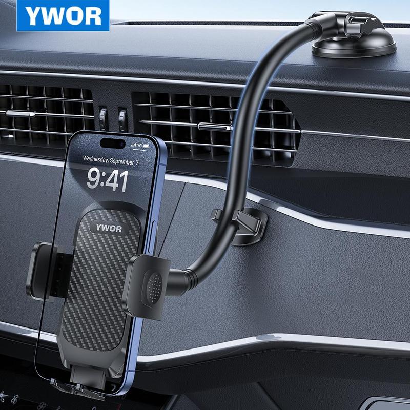 Car Windshield Phone Holder, Long Arm Car Phone Holder Mount, Dashboard Windshield Strong Suction Cup Cell Phone Holder for Car Truck, Car Accessories