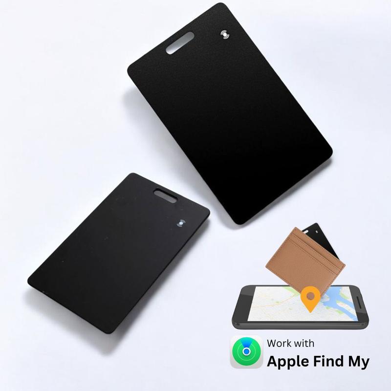 2Pack Rechargeable Smart Tracker Card(iOS Only) - Works with Apple Find My,Wireless Charging,Waterproof Wallet Tracking Card, Smart Wallet Tracker