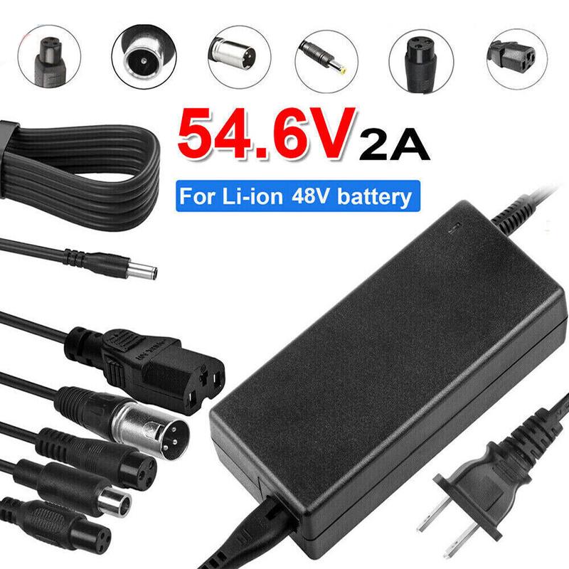 Muhubaih 6-IN-1 54.6V 2A Charger for 13S 48V Li-ion Battery Electric Scooter Ebike Charge Adapter Charging