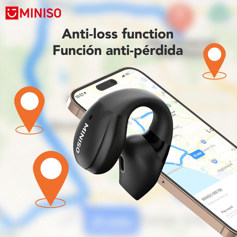 Miniso X29 Open Ear-Clip AI Translation Wireless Bluetooth Earphones Support 128+ Languages Real Time Bluetooth Translation Support Playing Music Phone Calls Headphones & Meeting Summary Earbuds Earphone for iPhone Andriod Sport Workout Running Audio