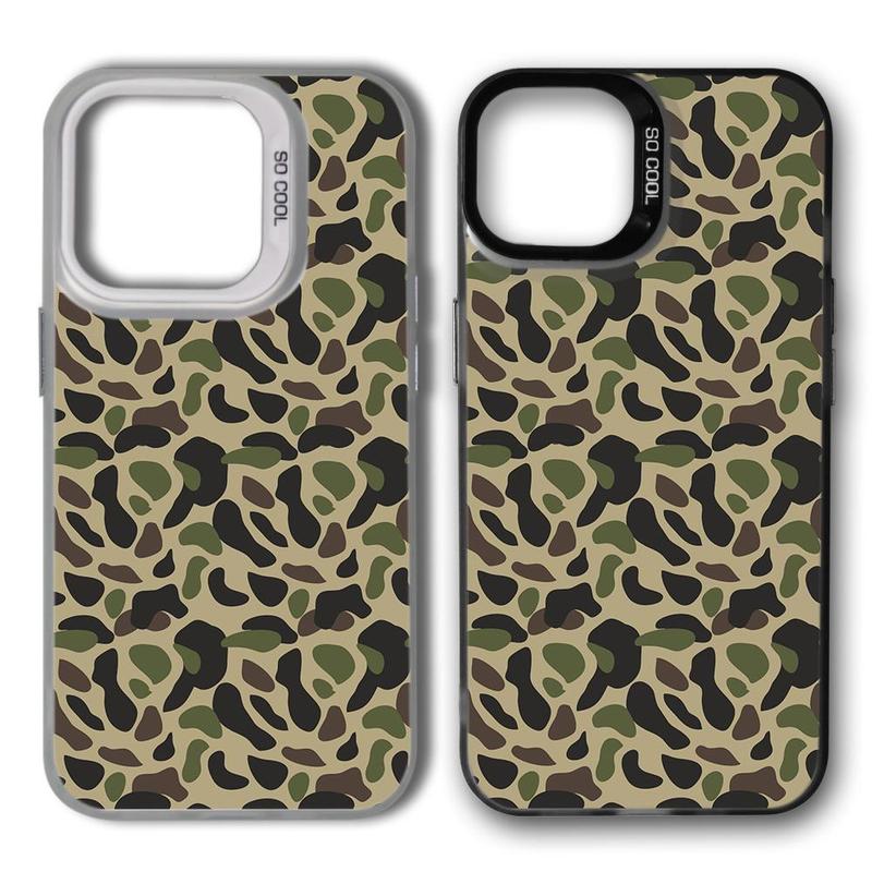 Camouflage Pattern Phone Case, 1 Count Decorative Phone Protector Cover, Phone Accessories Compatible with iPhone 15 14 13 12 11 Series