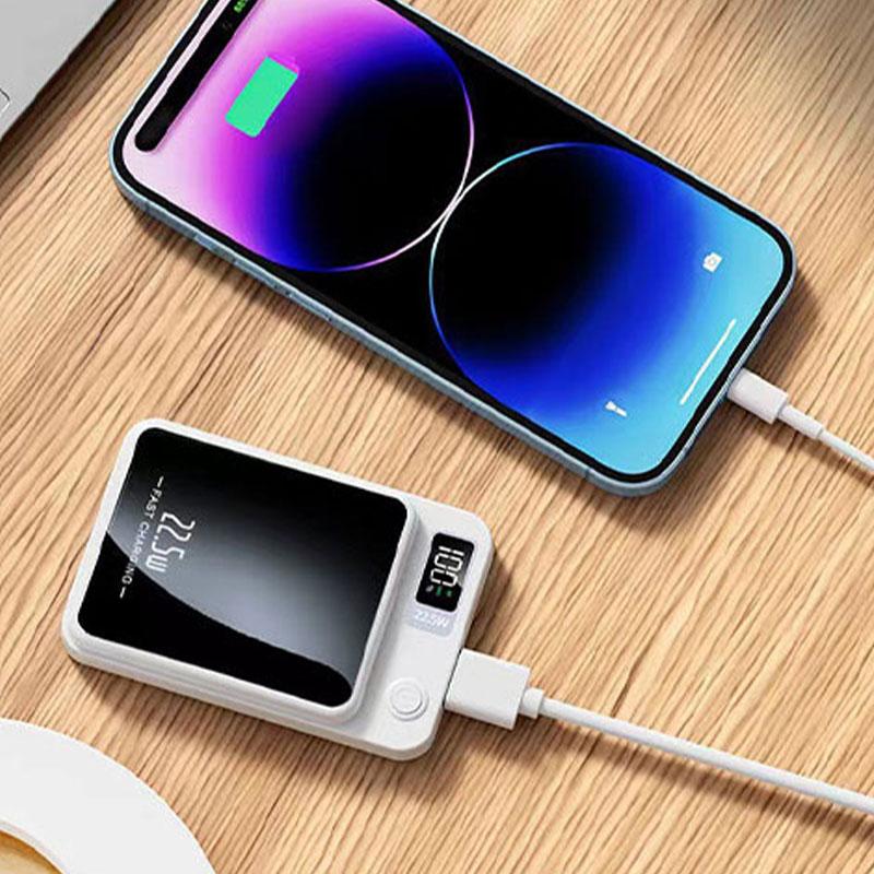 5000 mAh Ultra-Thin Mini Wireless Magnetic Power Bank- Fast Charging Wireless Charger- Compact Portable Chargeable Smartphone Mobile Power- Multi-color Available