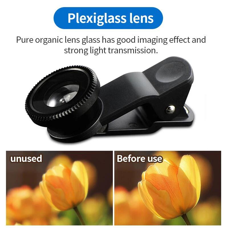 3in1 Fisheye Wide Angle Micro Camera Lens