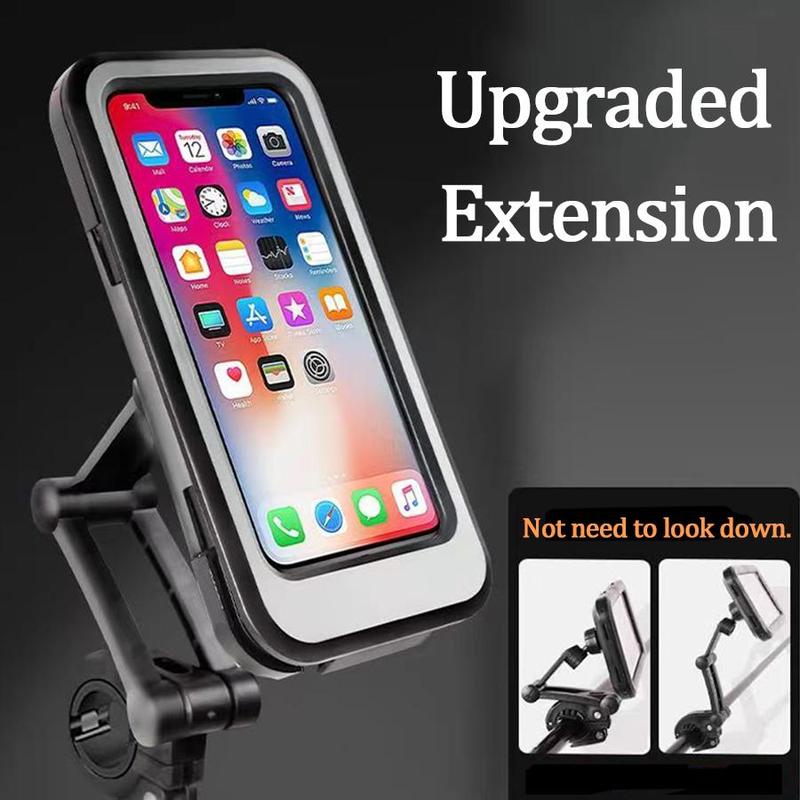 Waterproof Motorcycle Phone Holder, 360° Rotatable Adjustable Motorcycle Phone Holder, Shockproof & Scratch-proof Bike Phone Mount for Outdoor, Cycling