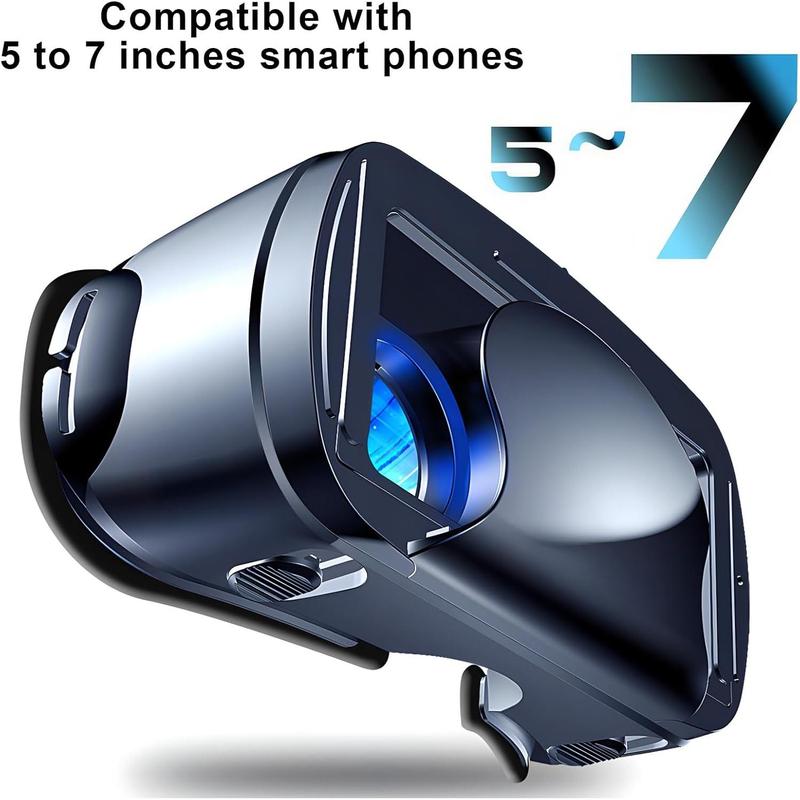 3D VR Headset, 3D VR Glasses Virtual Reality Headset for iPhone or Android Compatible 5.0” to 7.0”, Virtual Reality 3D Glasses Headset Helmets with Controller, for Mobile Games & Movies