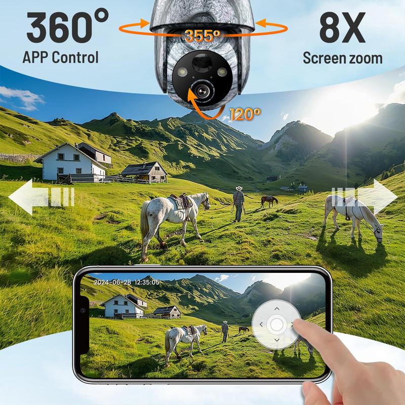 Solar-Powered 4G LTE Cellular Trail Cam with IR & Color Night Vision, 360° Full View