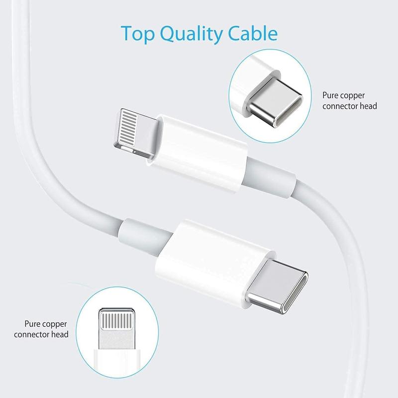 iPhone fast charger data cable, fast charger iPhone 20W PD USB C wall charger C-type power adapter Lightning data cable fast charging plug compatible with iPhone 14 13 Pro 12 11 XS Max XR X 8 Plus SE 2022, iPad