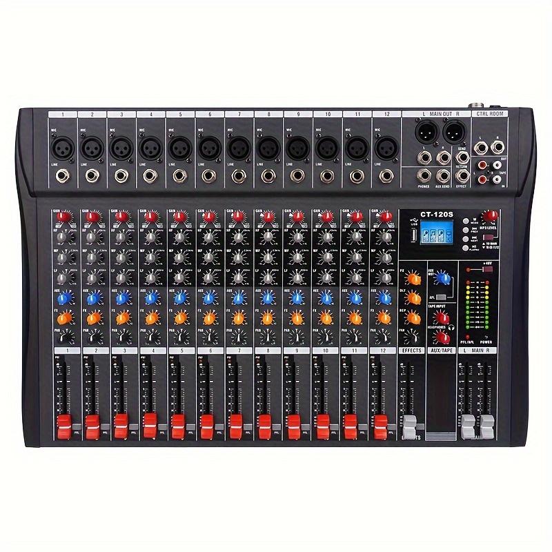 2024 Professional 6 8 12 Channel Mixer: Professional Mixer with USB, XLR, 48V Power and RCA I O for All Skill Levels, High Quality 12 Channel Digital Pro Sound USB Mixer with Echo Aux Mp3 USB for DJ Studio Bar