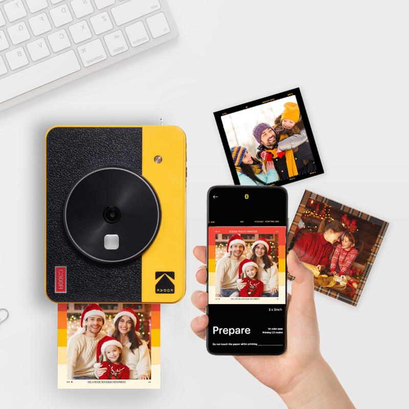 KODAK Mini Shot 3 Retro 4PASS 2-in-1 Instant Camera and Photo Printer (3x3 inches) + 68 Sheets Bundle Device Digital