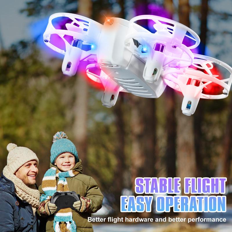 Mini Drone for Kids with Multicolor LED Lights, Long Flight Time, 3 Speed Modes, 360° Flip, Gesture Control, Easy to Fly, Indoor Outdoor Use, USB Charging, Safe & Durable