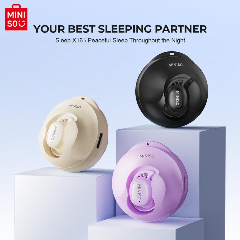 Christmas MINISO Sleep Wireless Earphone, in-ear Design Noise Cancelling Earphone with Charging Case, Bluetooth-compatible Earbuds for Sleeping, Working, Sports