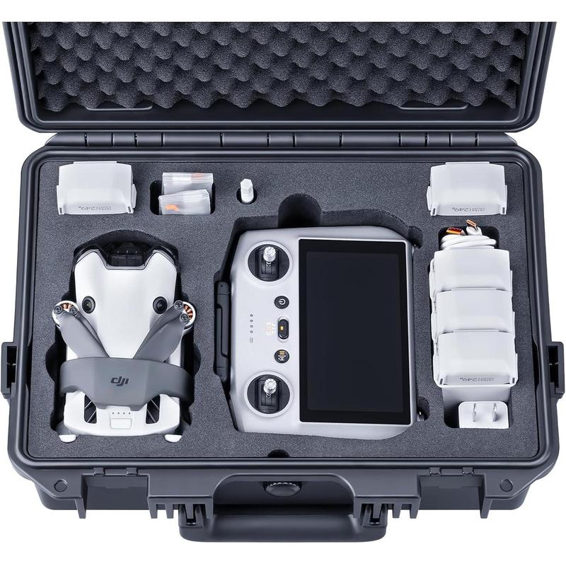 Titan MM410 Waterproof Hard Case for DJI Mini 4 Pro Mini 3 Pro and RC2 RC RC-N2 N1, Support 7 batteries and RC lanyard [CASE ONLY]