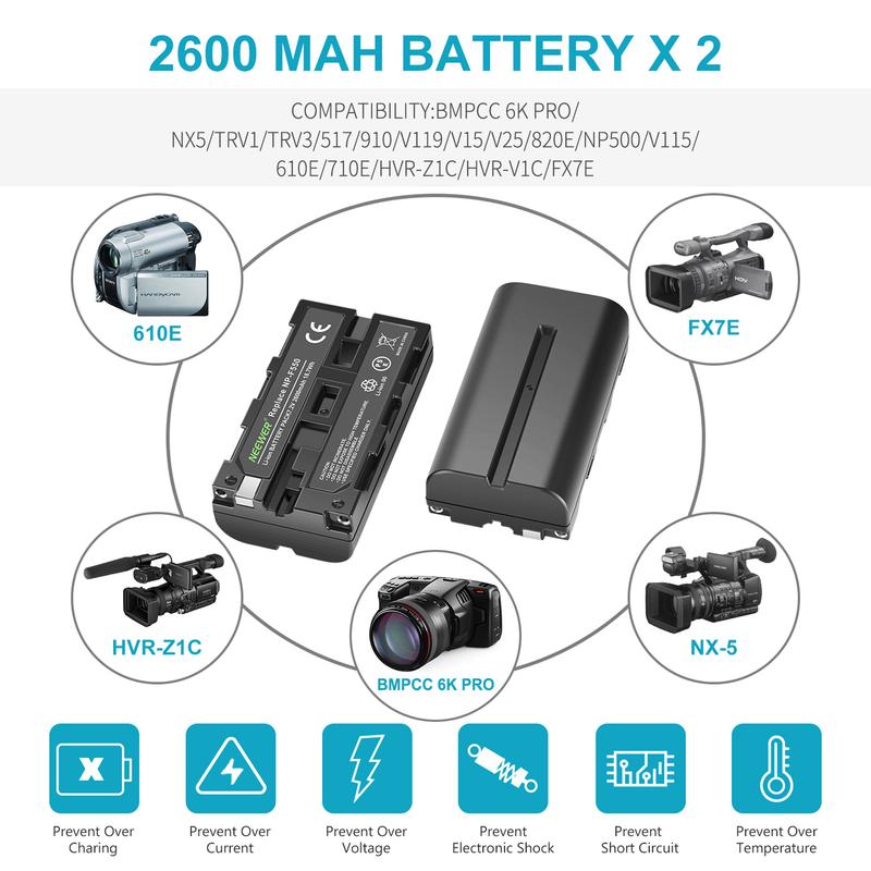 NEEWER NP-F550 Battery Charger Set for Sony