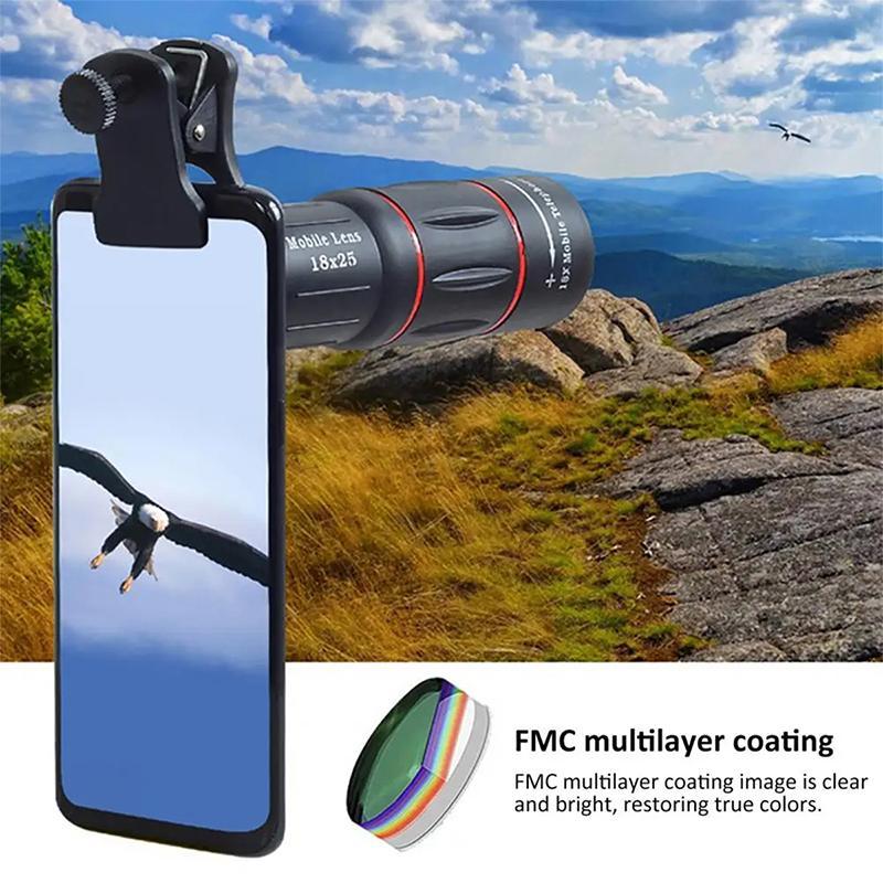 18X25 Long Focus Phone Lens, 1 Count Portable High Power Zoom Phone Telescope, Outdoor Photography Telescope for Camping & Hiking