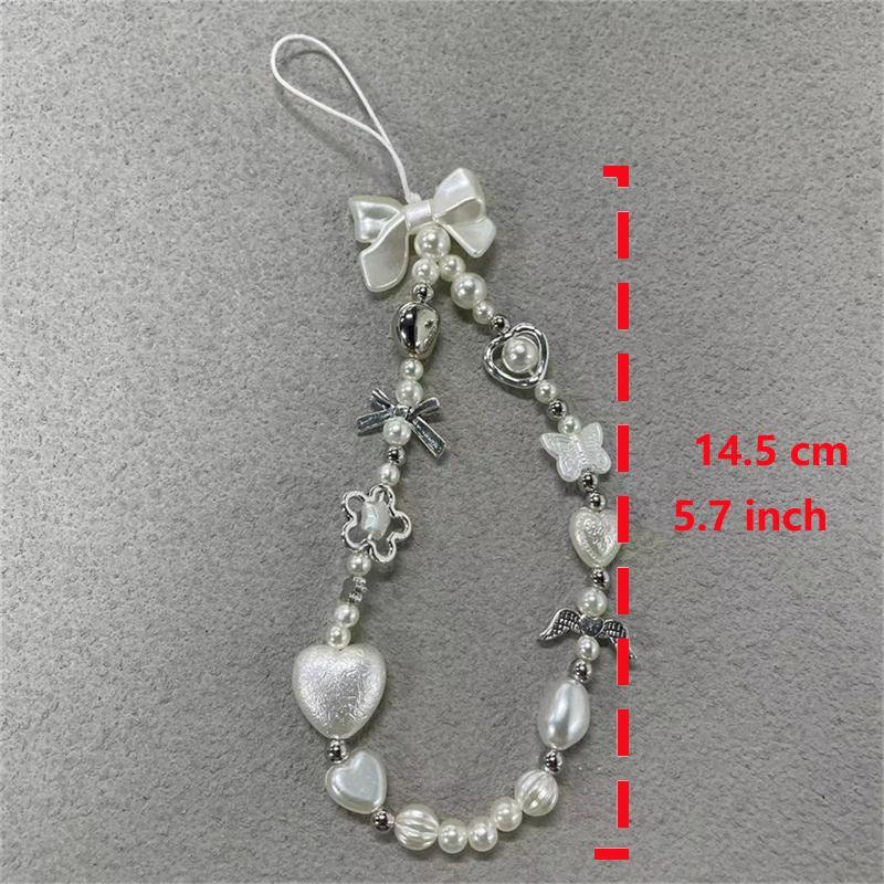 Cute Bow & Love Heart Design Phone Chain, Fashionable Phone Lanyard, Phone Decoration Accessories for Women & Girls