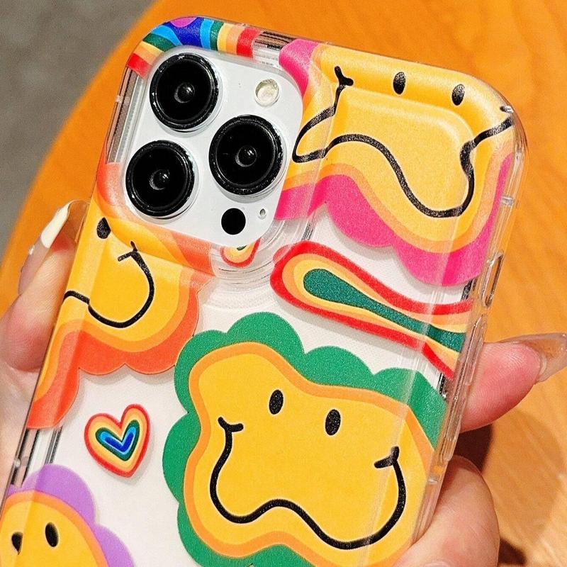 Cute Cartoon Face Pattern Phone Case, Anti-drop Cellphone Protective Case, All-inclusive Shockproof Mobile Phone Cover for iPhone 11 12 13 14 15 Pro Max, Cute Phone Cases