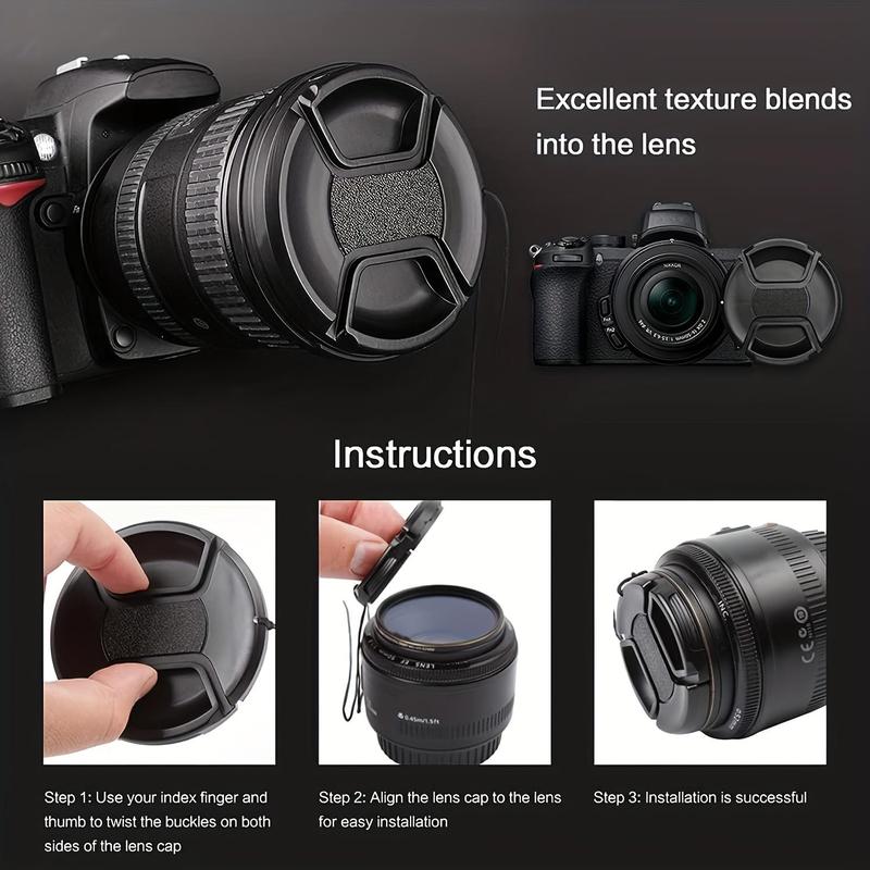 Camera Lens Cover, 1 Count Lens Protective Cover with Lanyard, Camera Lens Protector for Micro Single & SLR Camera, Camera Accessories