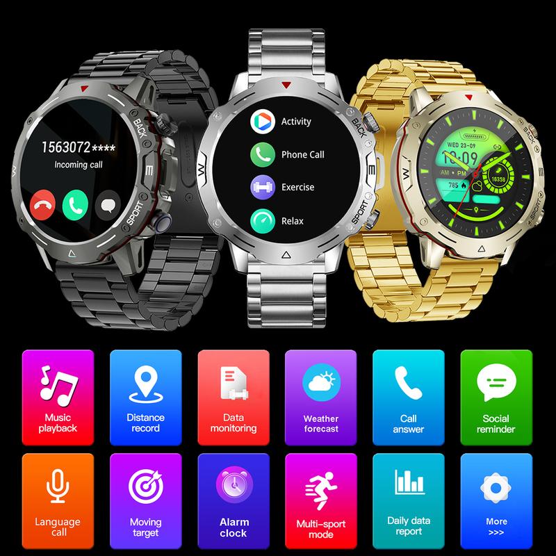 Smart Watch with Wireless Calling, Multiple Sport Mode, Smart Devices for iPhone & Android, Fashion Digital Watch for Women and Men, Music Control