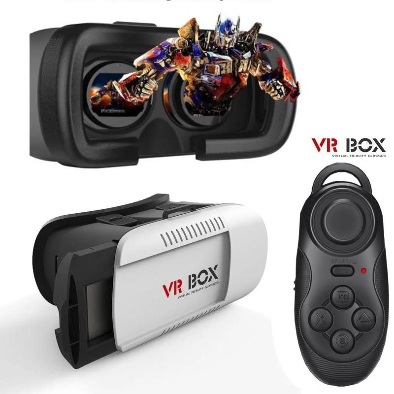 VR Headset for Cellphone, Virtual Reality 3D Glasses Headset Helmets, Compatible 4.7-6.5 inch iPhone & Android with Controller, for Watching 3D VR