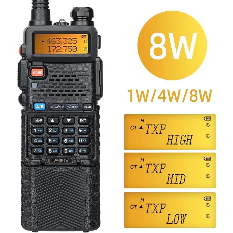 Radio UV-5R 8W Ham Radio Long Range UV5R Dual Band Handheld High Power 3800mAh Rechargeable Walkie Talkies Handheld Two Way Radio with Programming Cable and Earpiece for Survival Gear,2Pack