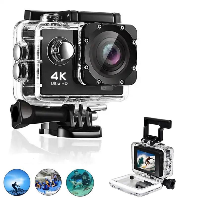 4K Ultra-HD Action Camera, WiFi Sport Camera, Waterproof Camera with Wide Angle, Outdoor Sport Camera Suitable for Cycling, Skiing, Surfing, Underwater Diving