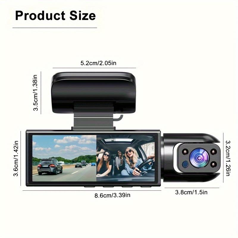 1080P dual-camera tachograph with infrared night vision loop recording and wide-angle lens, 3.16-inch IPS screen