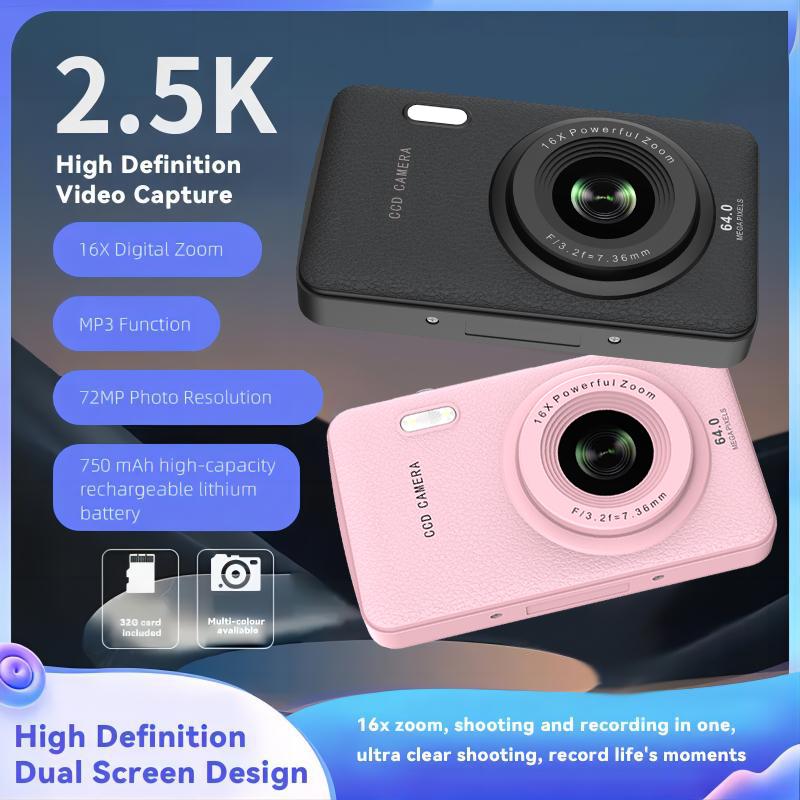 FHD 1080P Digital Camera with 16x Zoom Anti-Shake Compact Small Camera for Boys Girls Children Rechargeable Lens Rechargeable